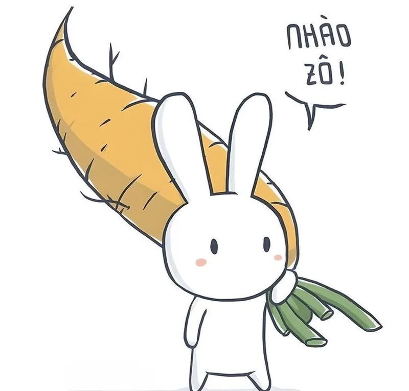 Meme thỏ bảy màu ngộ nghĩnh, nổi bật với nét hài hước.