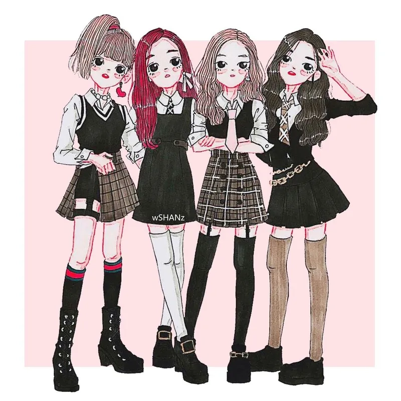 Thêm chút dễ thương với hình nền Black Pink cute cho thiết bị