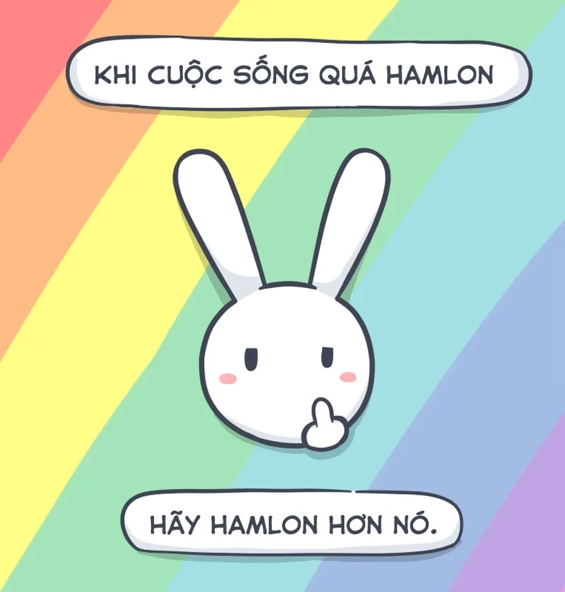 Meme thỏ hồng gãi đầu dễ thương, tạo sự gần gũi và vui nhộn.