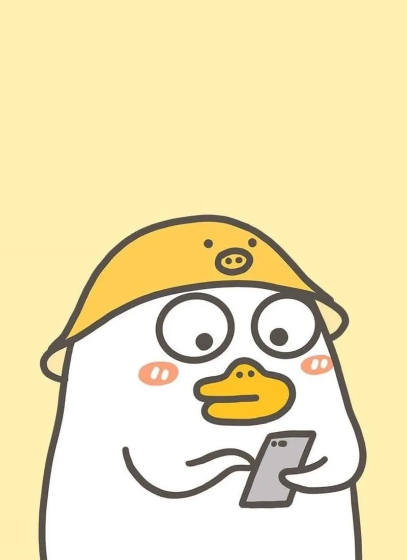 Meme hình nền con vịt trắng cute mang đến sự dễ thương không thể chối từ.