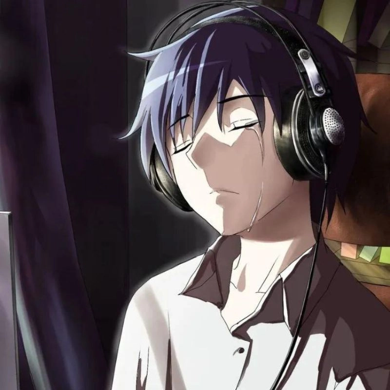 Hình ảnh anime nam buồn với tâm trạng lắng đọng đầy cảm xúc