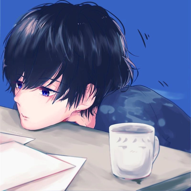 Hình ảnh nam buồn anime thể hiện nỗi buồn không lời