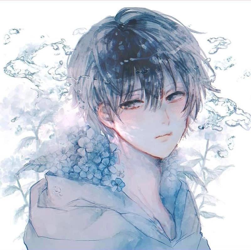 Anime nam cute chibi với ánh mắt long lanh dễ thương