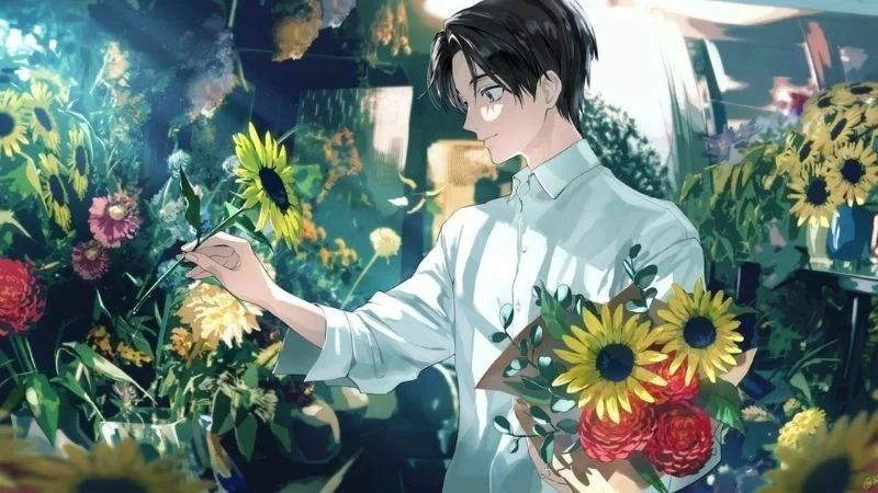 Hinh anime cute nam tạo dáng cực dễ thương đáng yêu