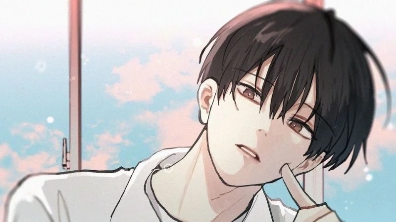 Hinh anime nam cute mang thần thái hiền lành ấm áp