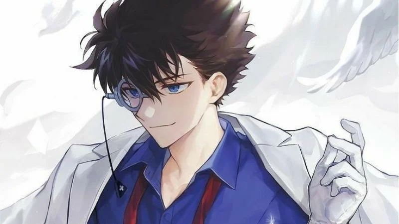 Ảnh anime nam dễ thương với nụ cười rạng rỡ đáng yêu