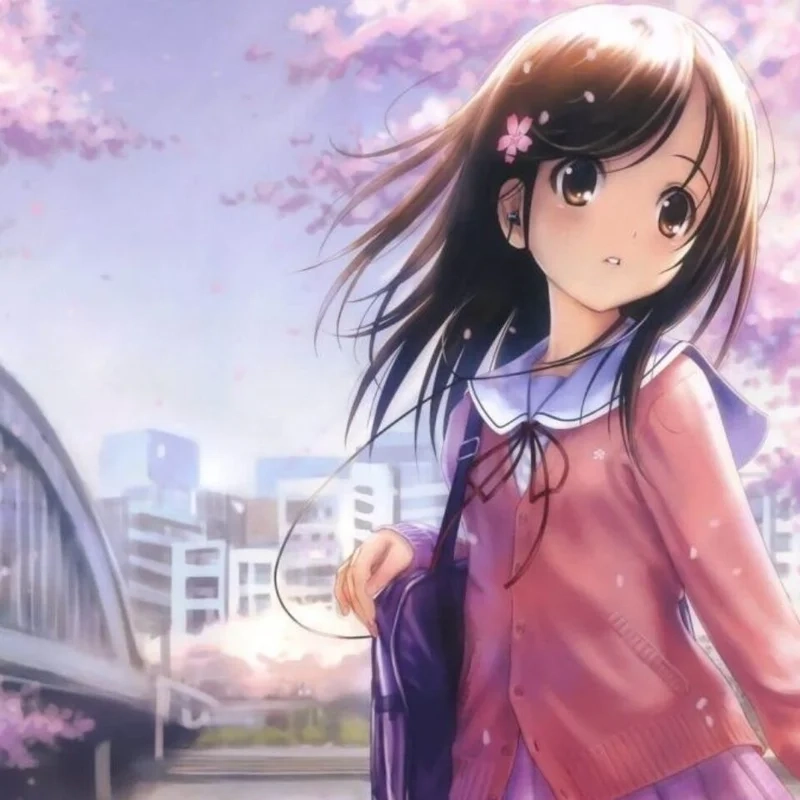 Ảnh anime nữ dễ thương với biểu cảm đáng yêu vô đối