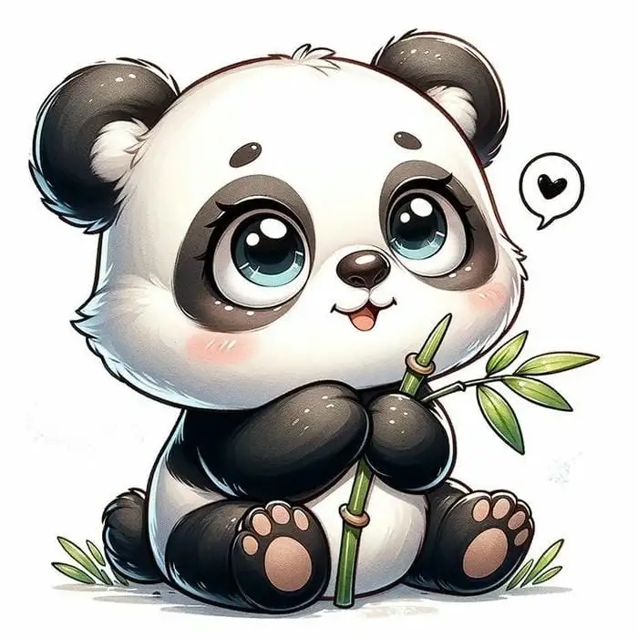 Hình gấu trúc chibi cute, ngộ nghĩnh trong từng chi tiết
