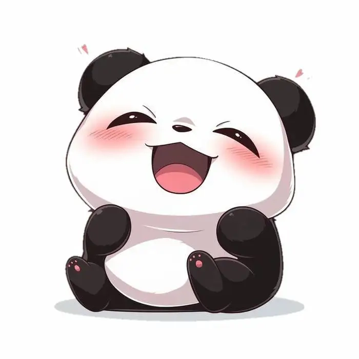 Con gấu trúc hình cute chibi, cực kỳ đáng yêu và dễ thương