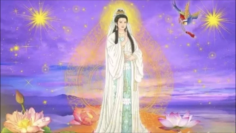 Hình ảnh Phật Quan Âm Bồ Tát đẹp, vẻ đẹp tinh khiết, hiền hòa