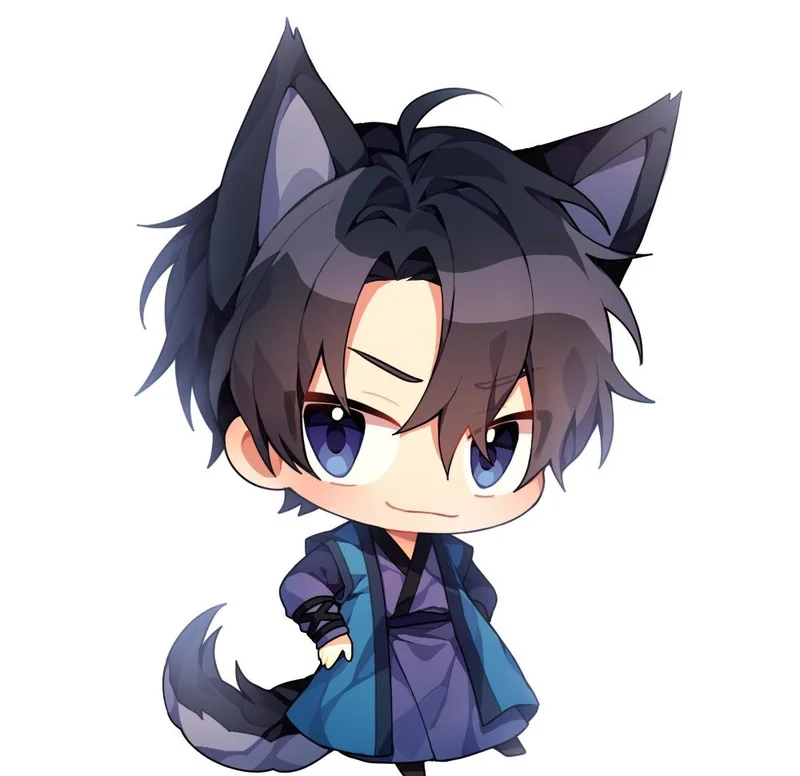 Ảnh anime nam chibi ngầu, phong cách mạnh mẽ, đầy cá tính