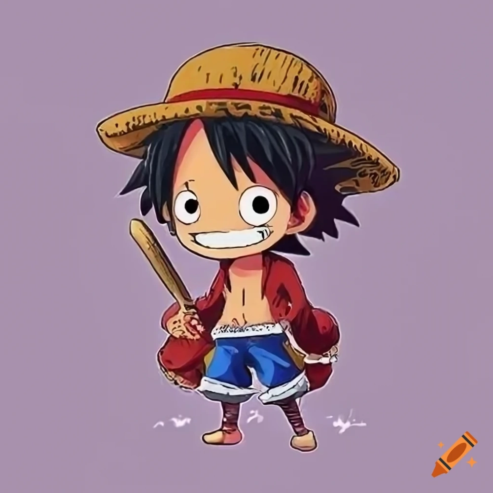 Chibi Monkey D. Luffy tràn đầy tinh thần chiến đấu