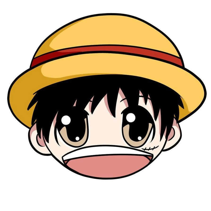 One Piece chibi Luffy với nét vẽ đáng yêu