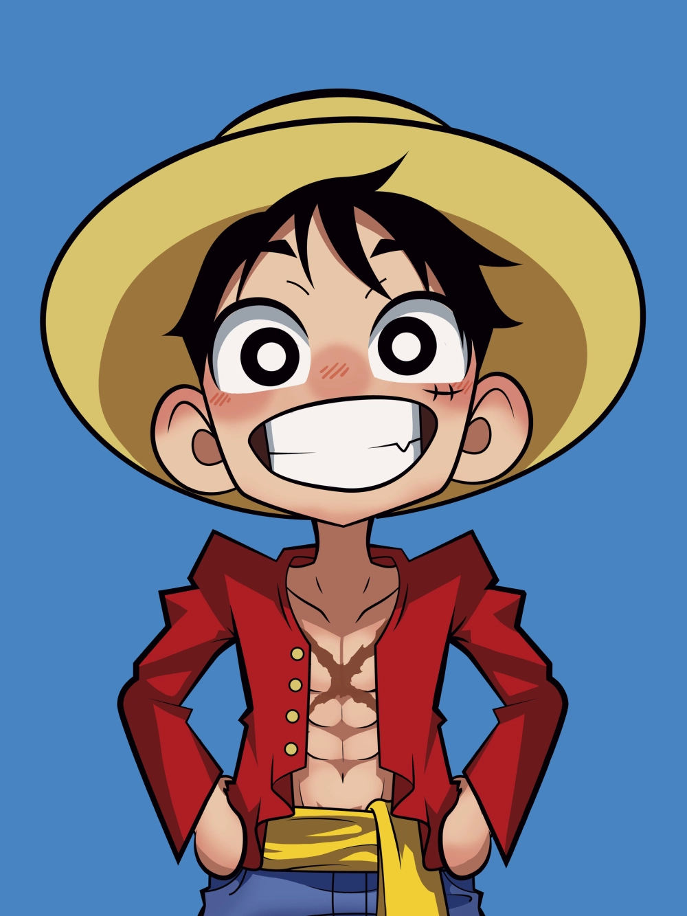 Ảnh Luffy Gear 5 chibi cute siêu ấn tượng