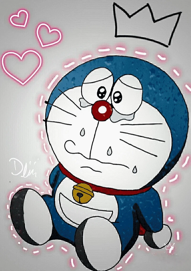 Doraemon khóc nhè trông thật đáng yêu và tội nghiệp