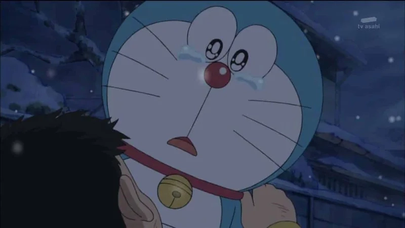 Hình Doremon khóc với nét buồn thật đáng yêu