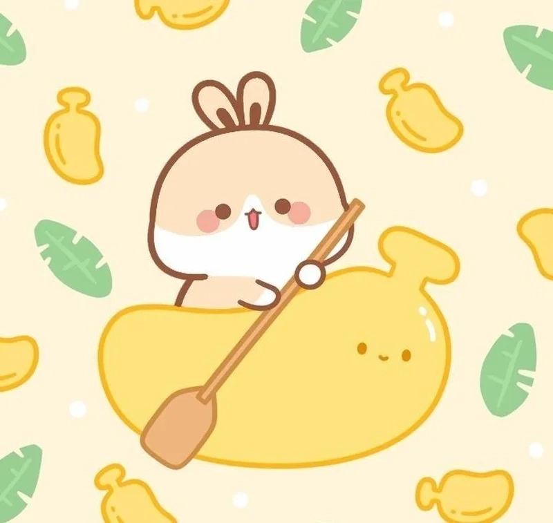 Thỏ cute hình chibi, đáng yêu và ngộ nghĩnh từng chi tiết.