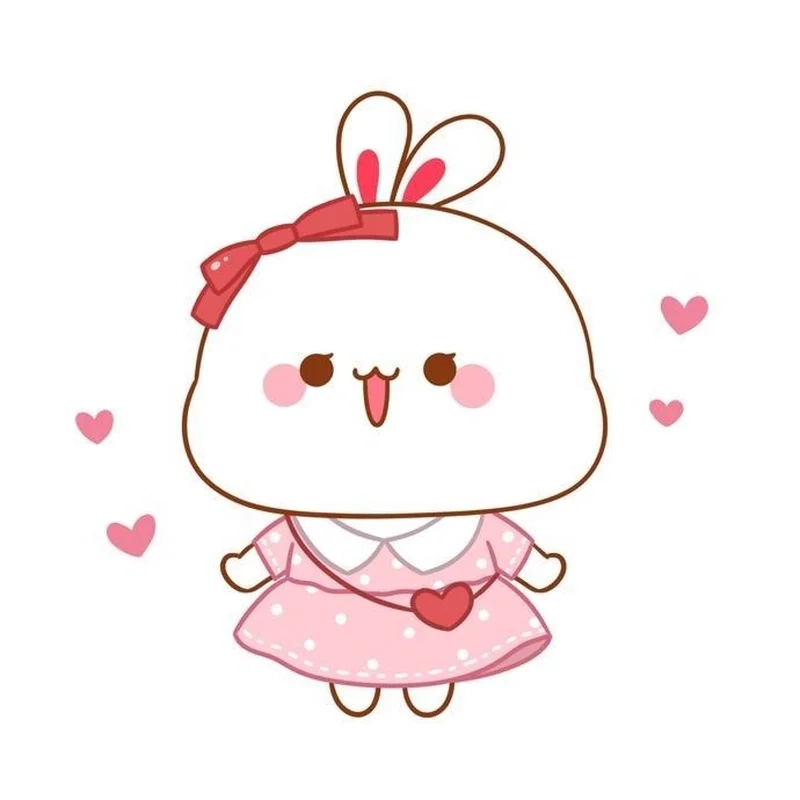 Cute thỏ chibi, đáng yêu với đôi tai dài mềm mại.