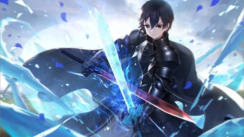 Hình nền máy tính 4K anime ngầu với phong cách mạnh mẽ