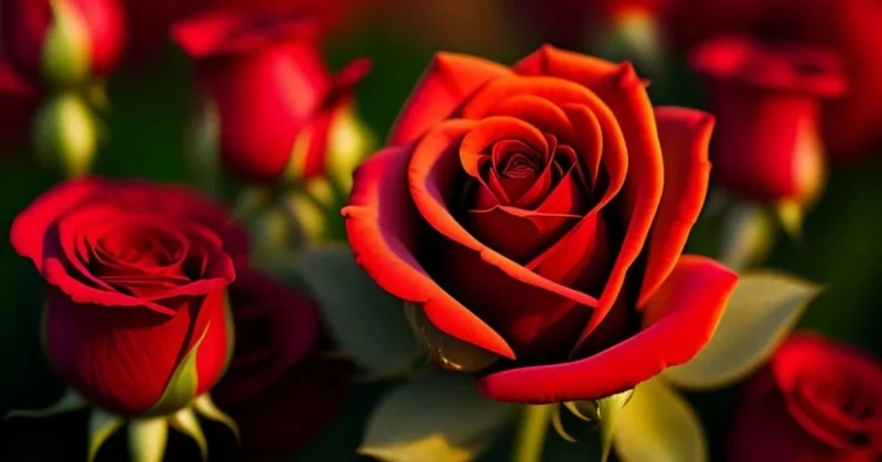 Hình ảnh hoa hồng rực rỡ với sắc màu quyến rũ