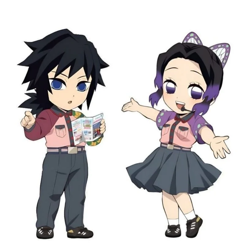 Shinobu và Tomioka chibi dễ thương trong từng nét vẽ