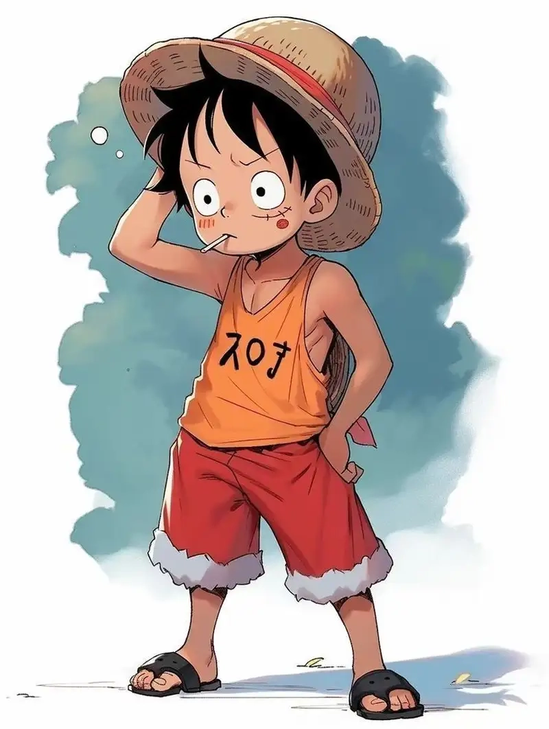 Vẽ Luffy chibi cute với phong cách đáng yêu