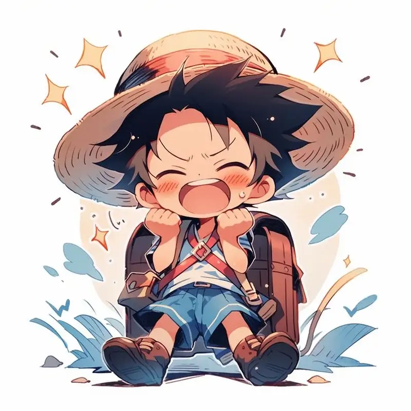 Hình vẽ Luffy chibi ấn tượng và bắt mắt