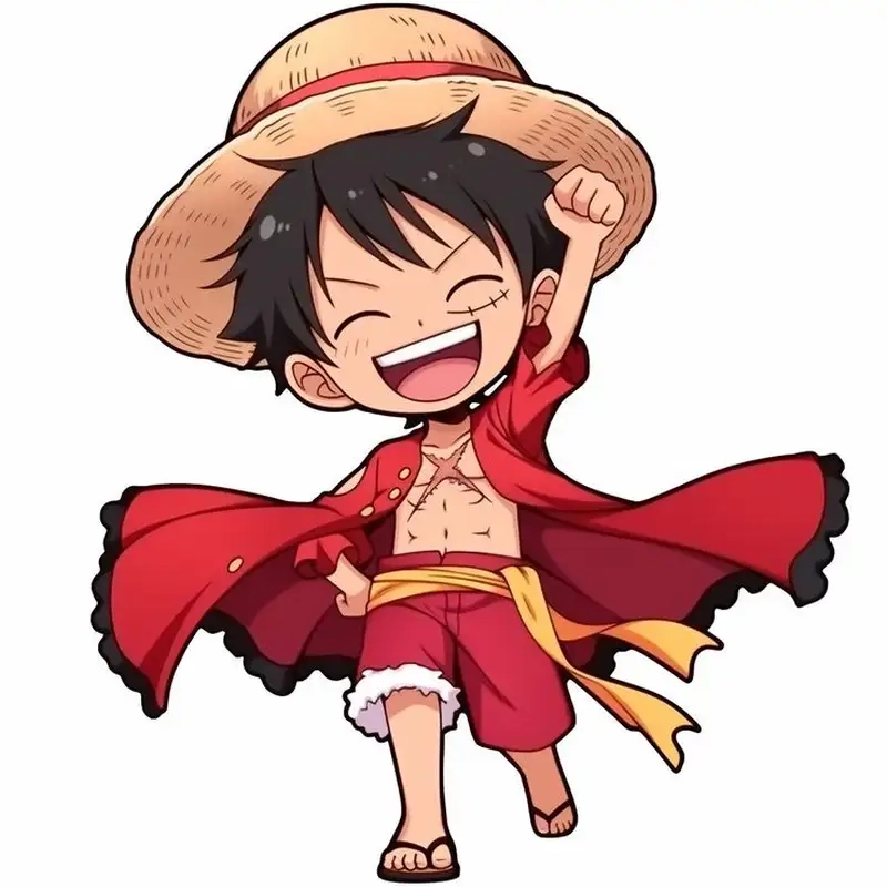 Hình vẽ Luffy cute phong cách chibi độc đáo