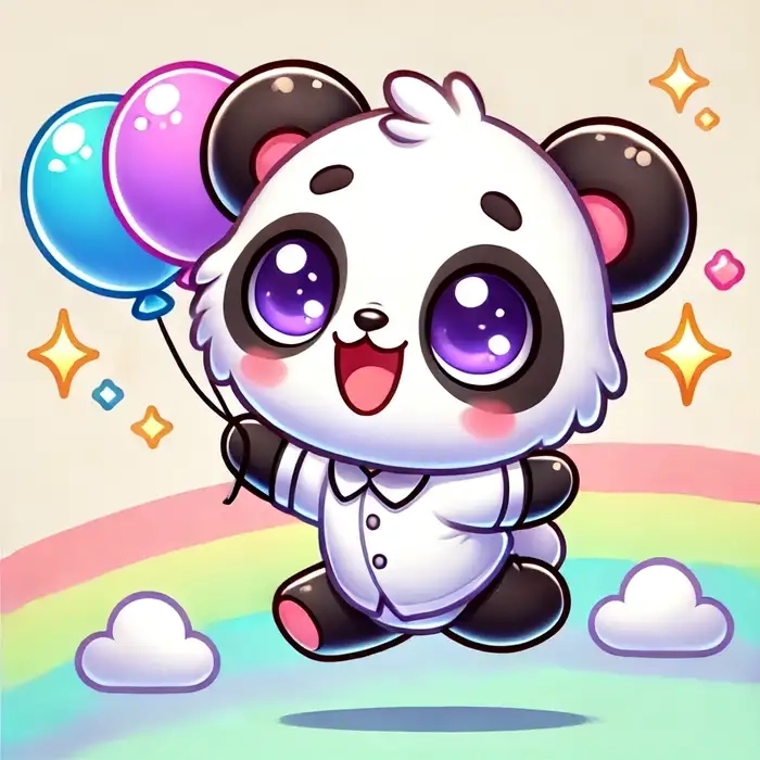 Hình gấu trúc chibi phong cách hoạt hình dễ mến