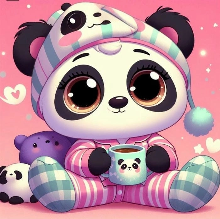 Gấu trúc chibi cute nhìn là muốn lưu ngay