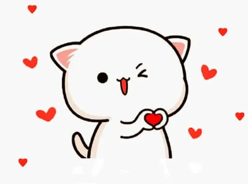 Mèo thả tim meme biểu cảm đáng yêu khó đỡ