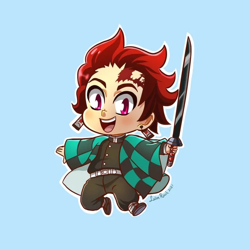 Cách vẽ tanjiro chibi dễ hiểu ai cũng làm được