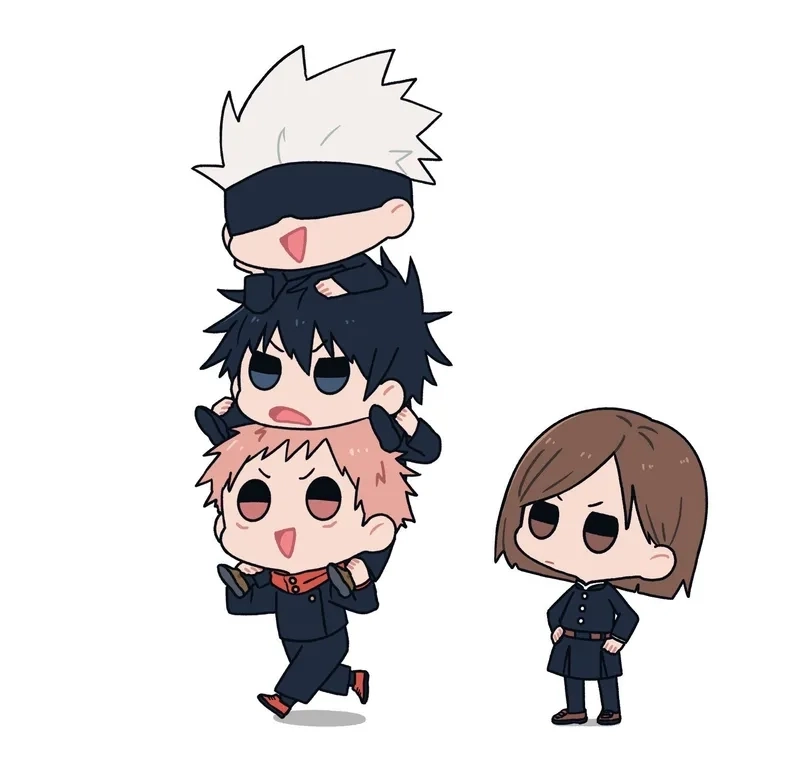 Jujutsu kaisen chibi mang phong cách dễ thương và vui nhộn.