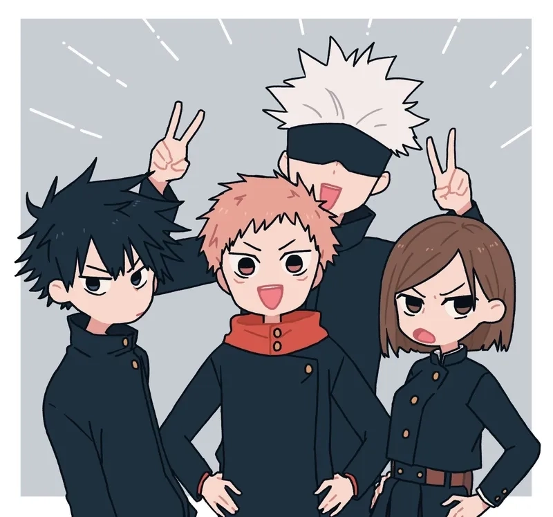 Chibi jujutsu kaisen characters giúp dàn nhân vật trở nên sinh động hơn.