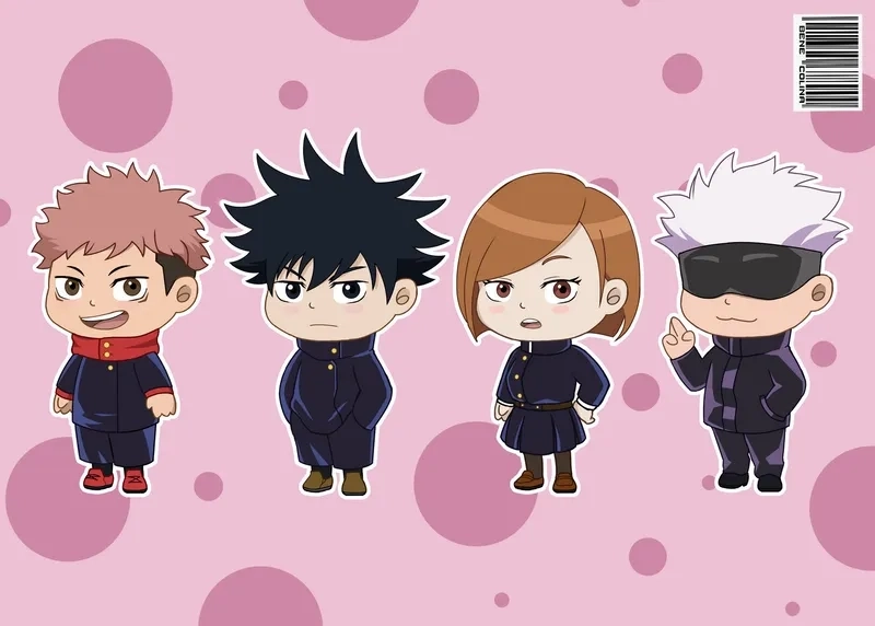 Jujutsu kaisen cute chibi mang phong cách nhẹ nhàng và đáng yêu.