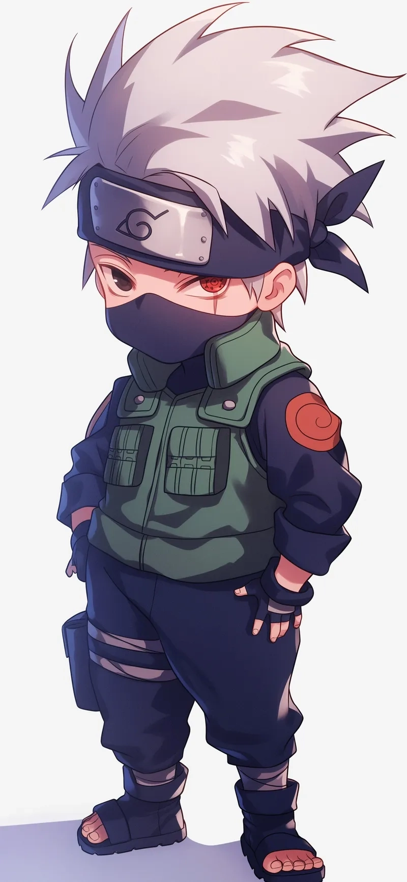 Kakashi chibi cute nổi bật với biểu cảm ngộ nghĩnh.