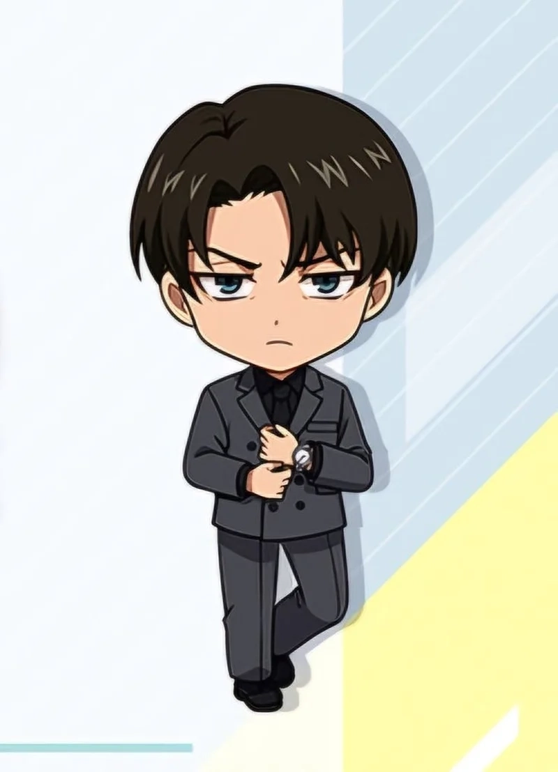 Cute chibi Levi mang lại cảm giác gần gũi.