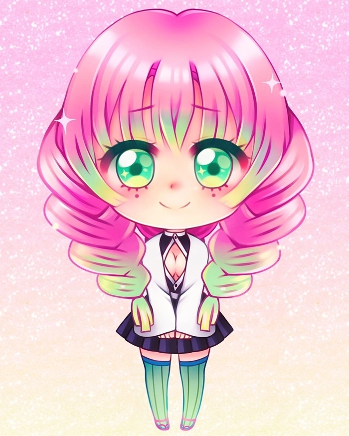 Chibi Mitsuri anime mang phong cách dễ thương tinh tế.